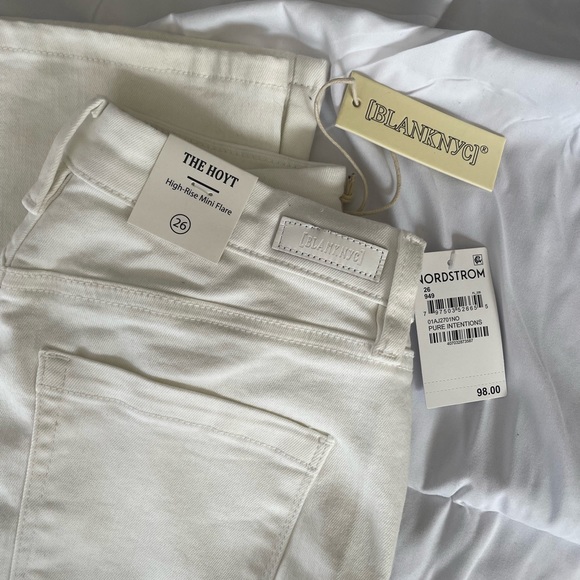 Blank NYC White High Rise Mini Flare Size 26 - Picture 10 of 11